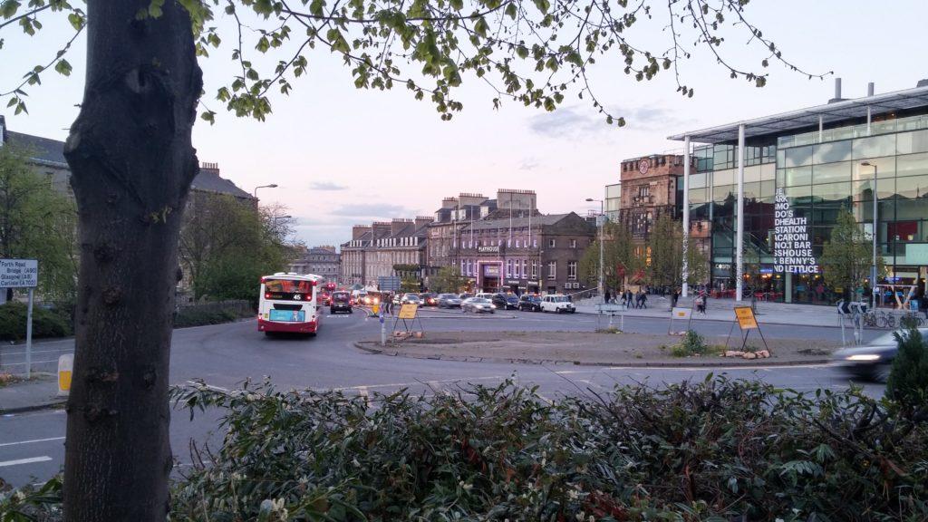 A roundabout in Edinburgh.