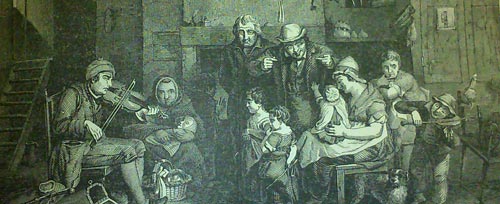 "The Blind Fiddler" from a painting by Sir D. Wilkie. Illustrated Exhibitor & Magazine of Art 1851